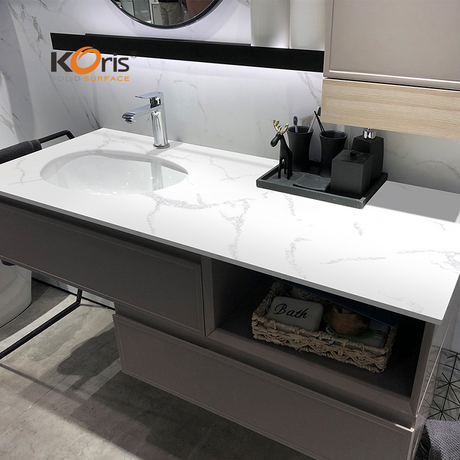 ซัพพลายเออร์เคาน์เตอร์โต๊ะเครื่องแป้งแผ่นพื้นอะคริลิกแข็งสำหรับเคาน์เตอร์ห้องน้ำ