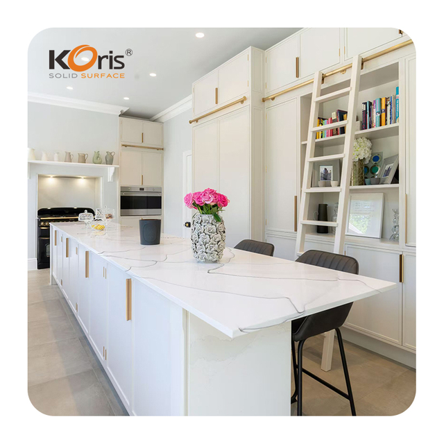 Granium 12 มม. 20 มม. 30 มม. อะคริลิคสีขาวหินประดิษฐ์แผ่นใหญ่สีขาวพื้นผิวหินอ่อนแผ่นสำหรับเคาน์เตอร์ครัว