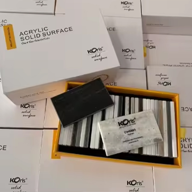 ตัวอย่างฟรีแผ่นหินอ่อนประดิษฐ์พื้นผิวแข็งอะครีลิคสำหรับขาย