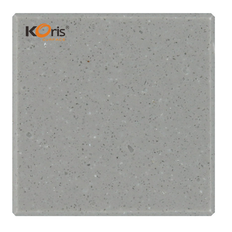 พื้นผิวแข็งอะครีลิคสีเทาขัดเงาสำหรับเคาน์เตอร์ครัวและเคาน์เตอร์โต๊ะเครื่องแป้งในห้องน้ำ